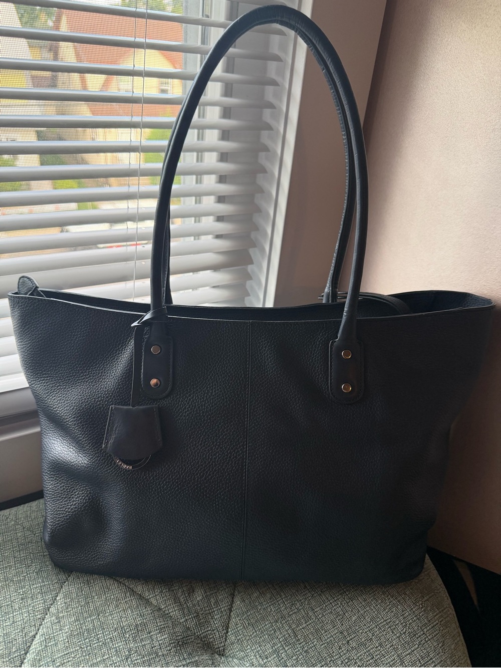 RADLEY LONDON Black Pebbled Leather Shoulder Tote Bag